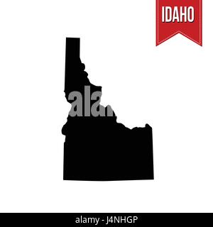 Map of Idaho on white background, vector illustration Stock Vector