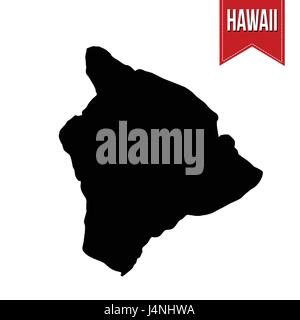 Map of Hawaii on white background, vector illustration Stock Vector