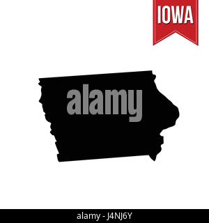 Map of Iowa on white background, vector illustration Stock Vector