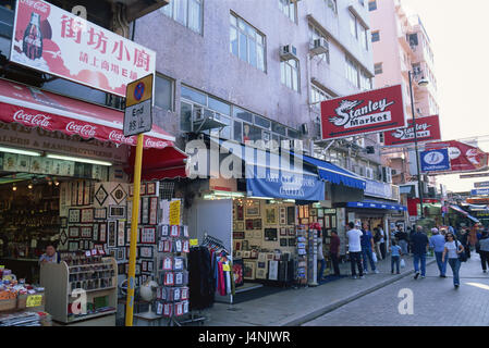 China, Hong Kong, Stanley Market, Asia, town, Stanley, townscape, travel, shops, business street, market, shops, people, passers-by, shop, shop, sell, Stock Photo