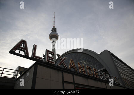 Germany, Berlin, Alexander's square, television tower, detail, Stock Photo