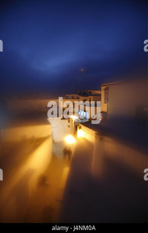 Tunisia, Sidi Bou Said, Old Town, lanes, overview, evening, Stock Photo