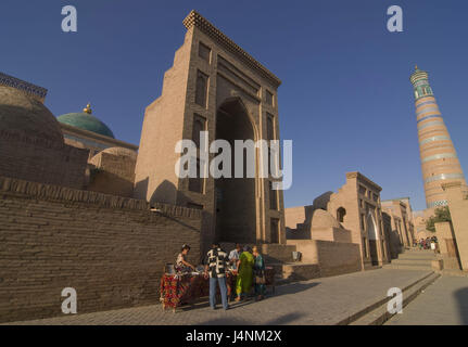 Mausoleum of Pahlavon Mahmud, in the Ichon Qala fortress, Khiva, Uzbekistan, Stock Photo