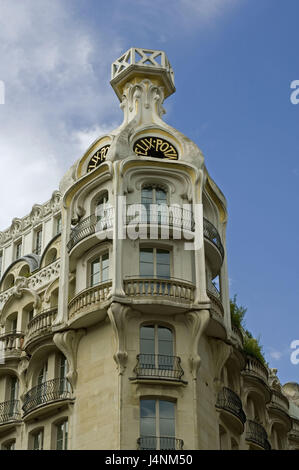 France, Paris, 140 Rue de Rennes, metro building, facade, detail, Stock Photo