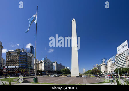 Argentina, Buenos Aires, Avenida 9 de Julio, obelisk, Stock Photo