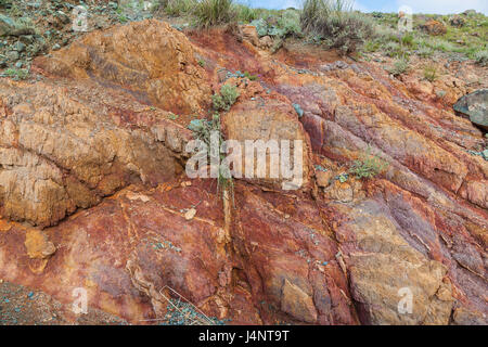 Big stone rocks are brownish-red Stock Photo