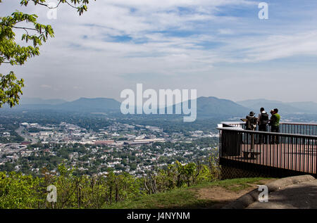 view of Roanoke from Mill Mountain, Roanoke, VA Stock Photo