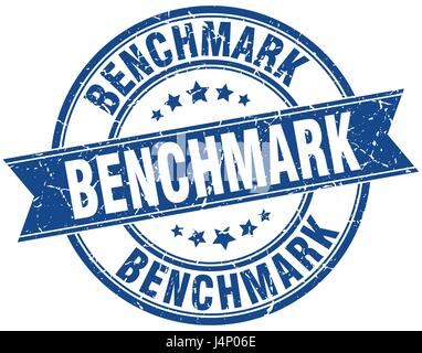 benchmark round grunge ribbon stamp Stock Vector