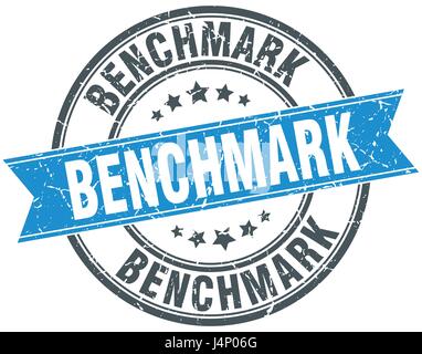 benchmark round grunge ribbon stamp Stock Vector