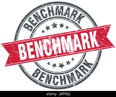 benchmark round grunge ribbon stamp Stock Vector