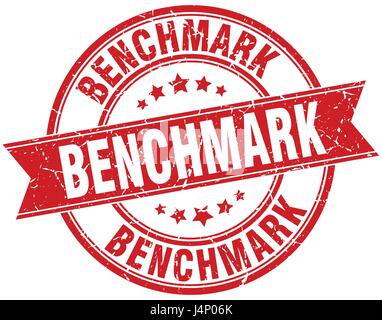 benchmark round grunge ribbon stamp Stock Vector