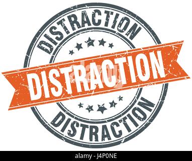 distraction round grunge ribbon stamp Stock Vector Image & Art - Alamy