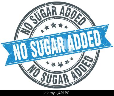 no sugar added round grunge ribbon stamp Stock Vector