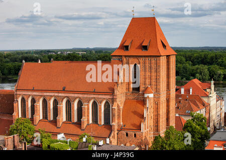 City of Torun in Poland, Gothic Cathedral of St. John the Baptist and St. John the Evangelist. Stock Photo