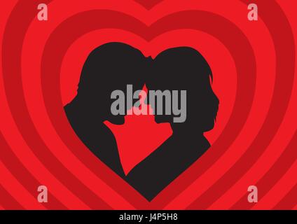 In Loved Silhouettes Stock Vector