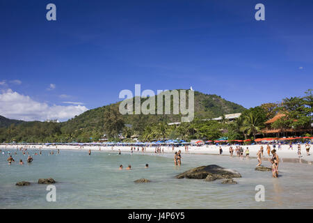 Thailand, Phuket, Kata Noi Beach, bathers, Stock Photo
