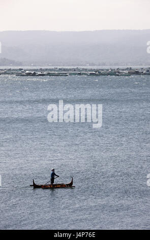 The Philippines, island Luzon, Taal lake, boat, fisherman, Stock Photo
