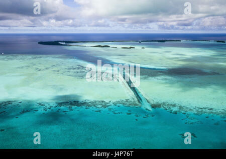 Palau, rock of Iceland, sea, diving space German channel, aerial shots, Stock Photo