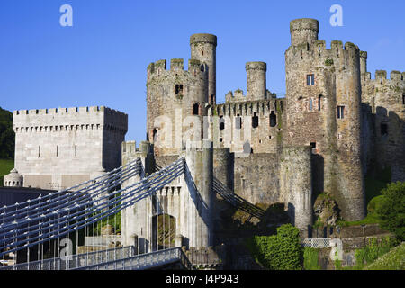 Wales, Gwynedd, Conwy Castle, Stock Photo