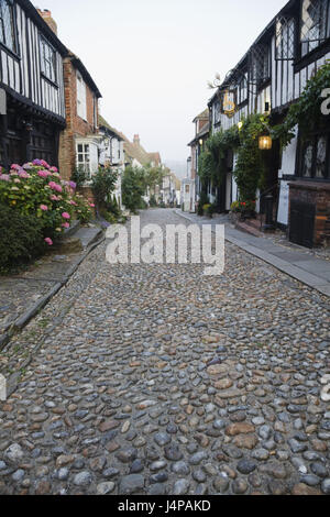 Great Britain, England, East Sussex, Rye, Mermaid Street, paving-stones, Stock Photo