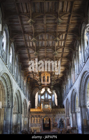 Wales, Pembrokeshire, St. David's, St. David's Cathedral, inside, Stock Photo