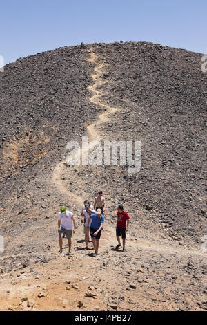 Tourists in black desert, Egypt, Libyan desert, Stock Photo