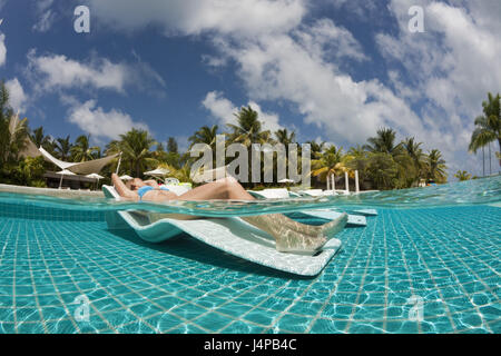 Vacation on the Maldives, the Maldives, the south times atoll, Stock Photo