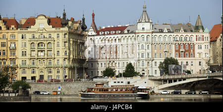 Czech Republic, Czechia, Prague, Moldavia, town view, Stock Photo