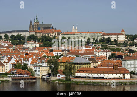 Czech Republic, Czechia, Prague, town view, Prague castle, Stock Photo