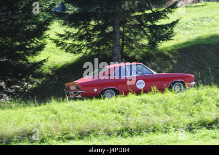 Car sport, historical mountain race, old-timer Opel Manta A, Stock Photo