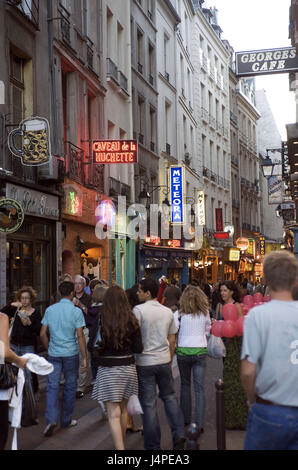 France, Paris, Le accommodation Latin, Rue de la Huchette, Stock Photo