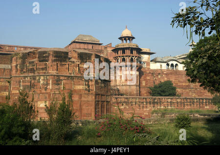 India, Uttar Pradesh, Agra, Red fort, Stock Photo