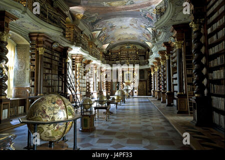 Czech Republic, Czechia, Prague, Clementinum, library, Stock Photo