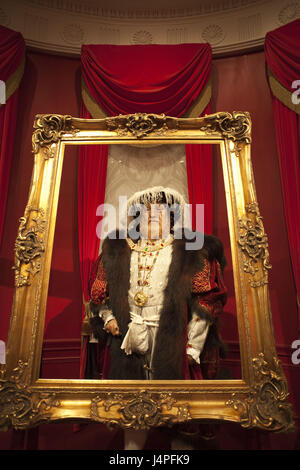 Great Britain, England, London, Madame Tussaud's, wax character's cabinet, henry VIII, picture frames, Stock Photo