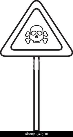 Danger sign with skull. Hazard sign isolated. Vector illustration ...