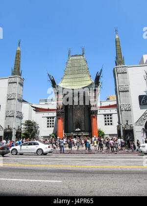 Los Angeles, USA - May 25, 2010: Grauman's Chinese theater in alley of stars in downtown with people Stock Photo