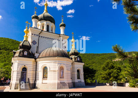 Aerial view on Church of Christ's Resurrection, Crimea, Russia Stock Photo