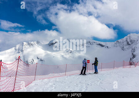 RUSSIA, SOCHI, GORKY GOROD - MARCH 29, 2017: View of slopes of Gorky Gorod ski resort Stock Photo