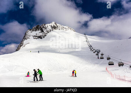 RUSSIA, SOCHI, GORKY GOROD - MARCH 29, 2017: View of slopes of Gorky Gorod ski resort Stock Photo