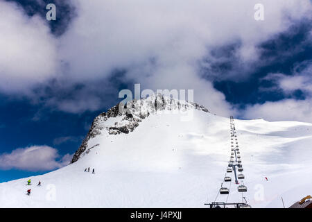 RUSSIA, SOCHI, GORKY GOROD - MARCH 29, 2017: View of slopes of Gorky Gorod ski resort Stock Photo