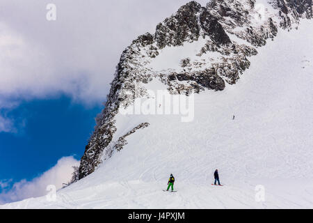 RUSSIA, SOCHI, GORKY GOROD - MARCH 29, 2017: View of slopes of Gorky Gorod ski resort Stock Photo