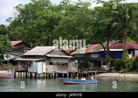 Singapore, island, town, island, Palau Ubin, house, wooden house, originally, village, Stock Photo