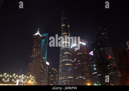 Shanghai world financial center skyscrapers Stock Photo