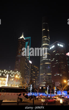 Shanghai world financial center skyscrapers Stock Photo