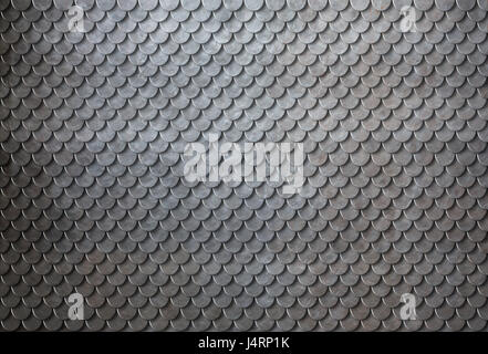 Rusty metal scales armor background 3d illustration Stock Photo