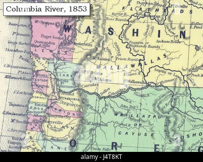 Wsu archives map washington oregon 1853 Stock Photo