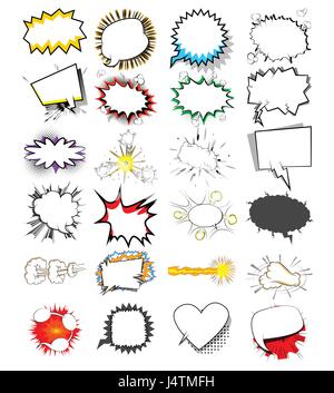 Bomb explosion comic style templates. Vector illustration wow Stock ...