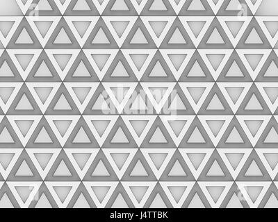 equilateral triangles - white abstract background outlined - 3d rendering Stock Photo