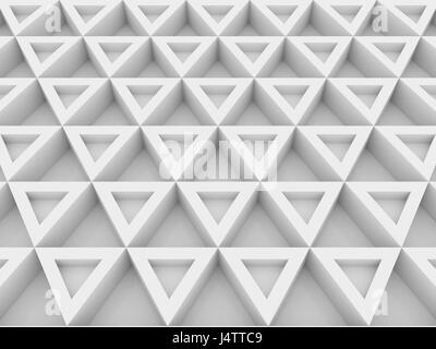 equilateral triangles - white abstract background - 3d rendering Stock Photo