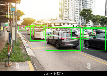 Automated recognition detection of Vehicles with Machine Learning and deep learning concept. Stock Photo